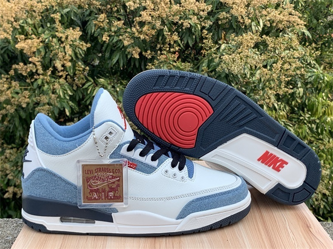Women's Running weapon Air Jordan 3 White/Blue shoes 0062